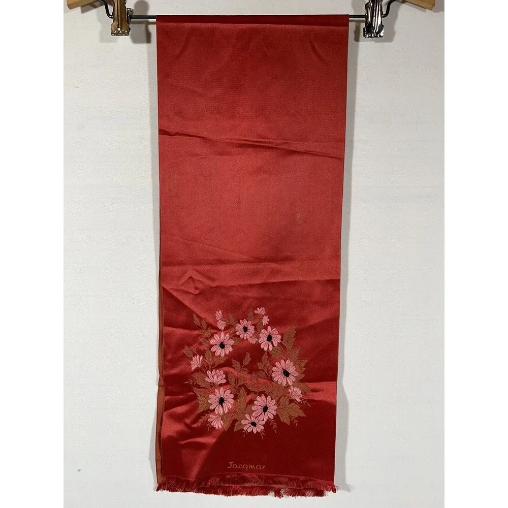 Vintage Tapestry Table Runner Jacqmar‎ Embroidered Decor Cottagecore